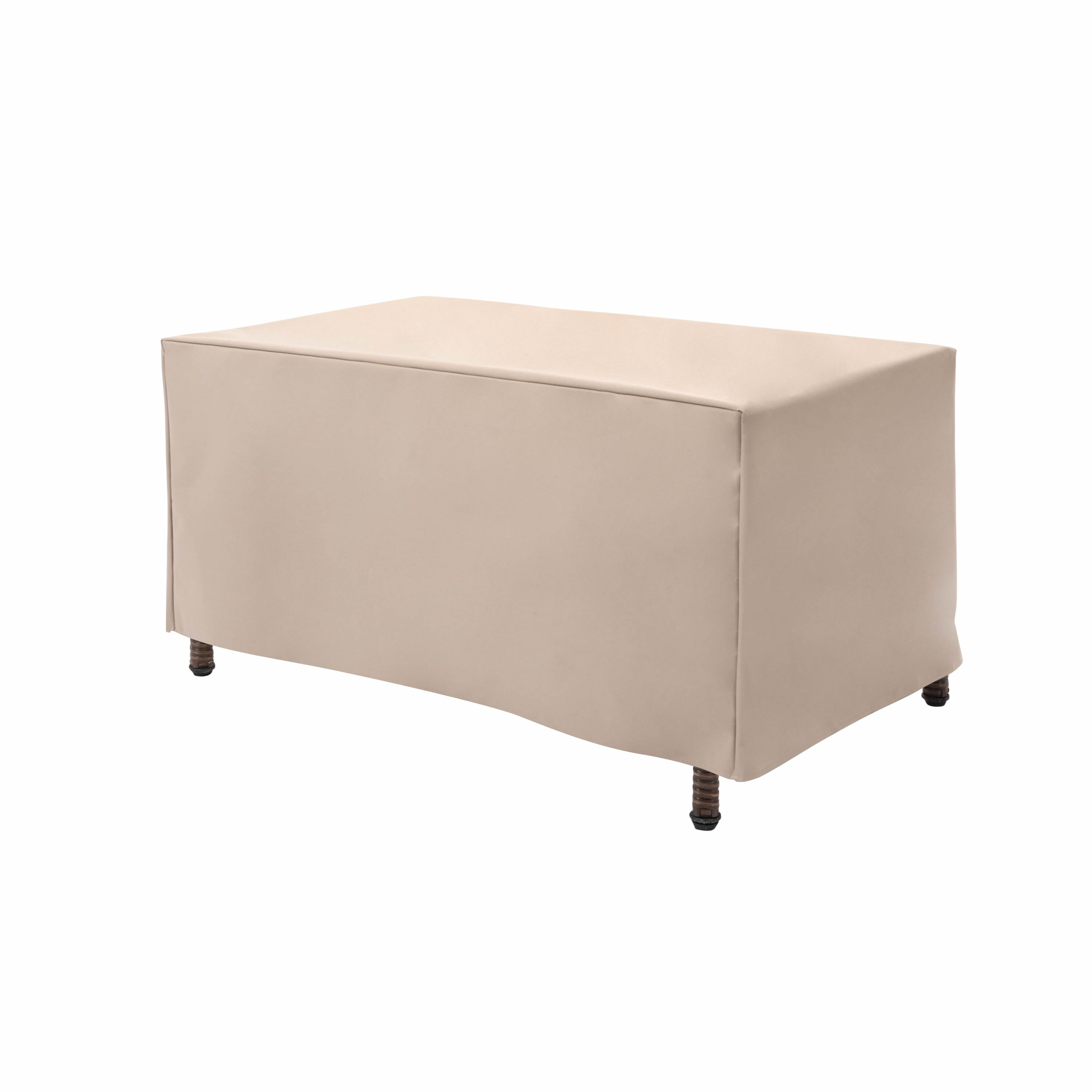 Modern Leisure Basics Patio Ottoman/Coffee Table Cover, 37"L x 22"W x 17"H, Beige