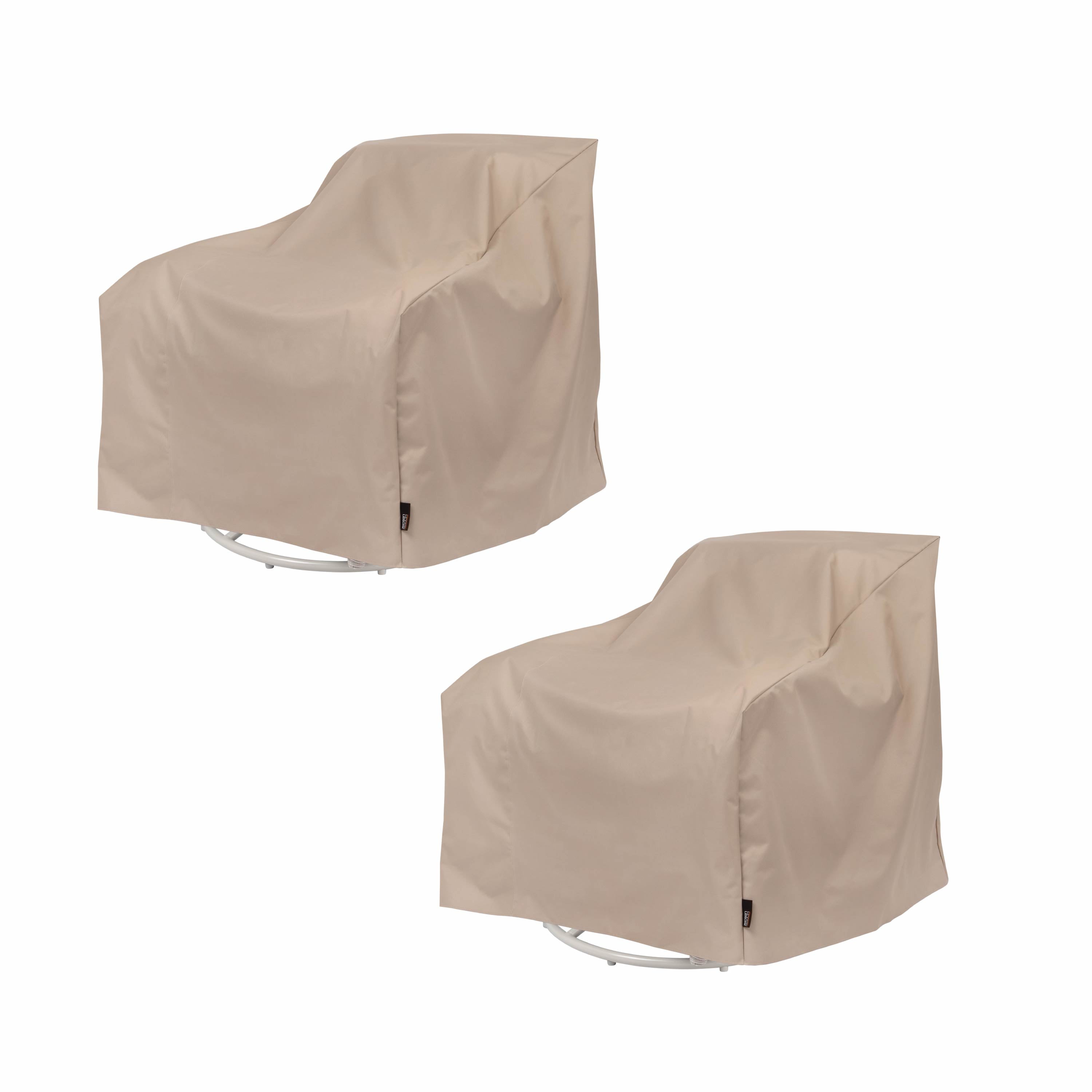 Modern Leisure Basics Patio Swivel Lounge Chair Cover, 37.5"L x 39.25"W x 38.5"H, 2-Pack, Beige & Black