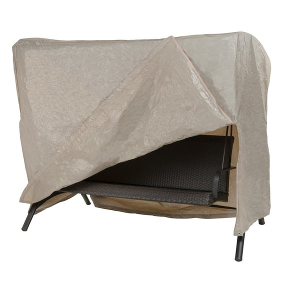 Modern Leisure Basics Rectangle Patio Swing Cover, 87"L x 64"W x 66"H, Khaki