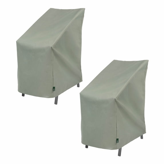 Modern Leisure Basics Stackable Patio Chair Cover, 27" Square x 49"H, 2-Pack, Sage Green