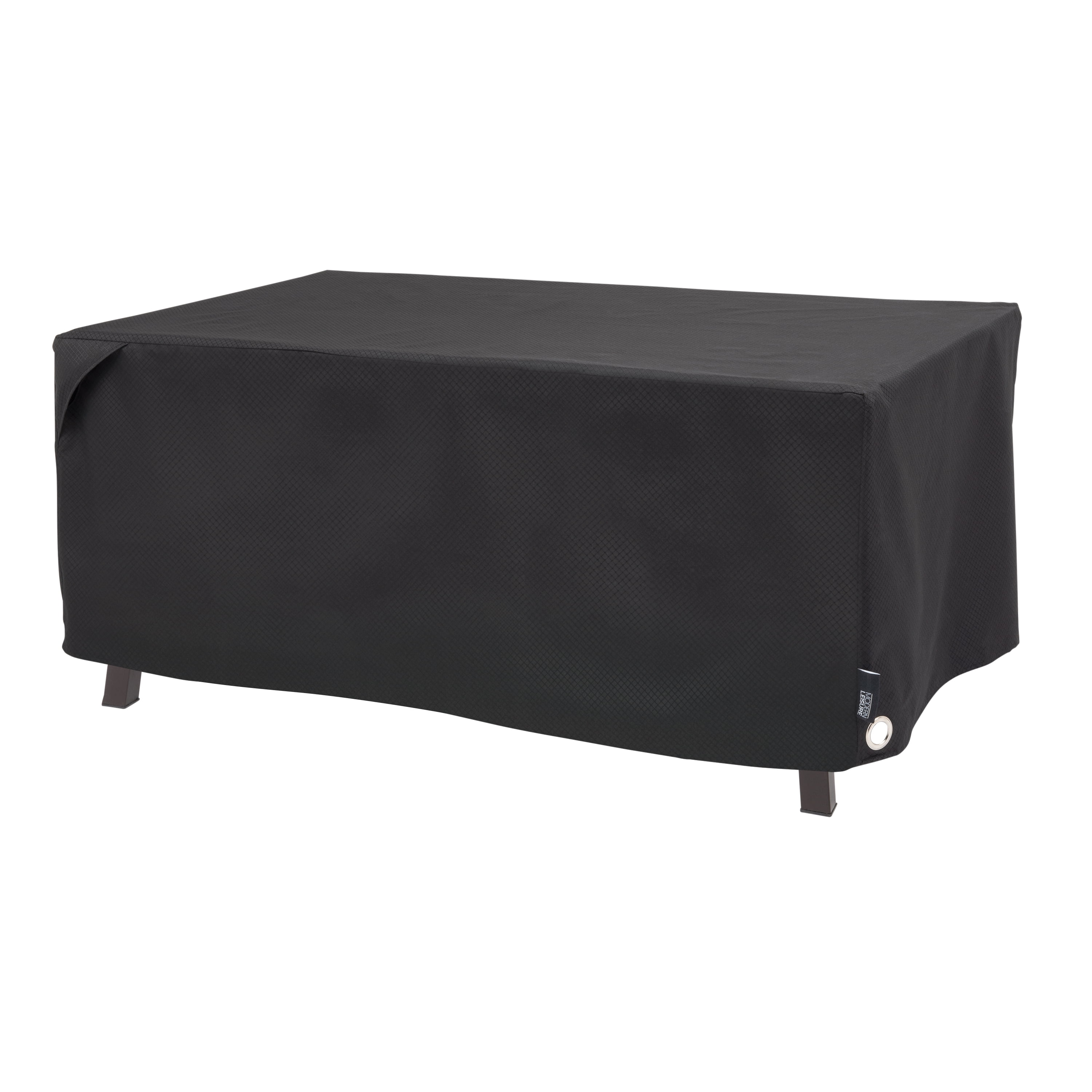 Modern Black Waterproof Patio Ottoman Cover, 48" x 25" x 18"