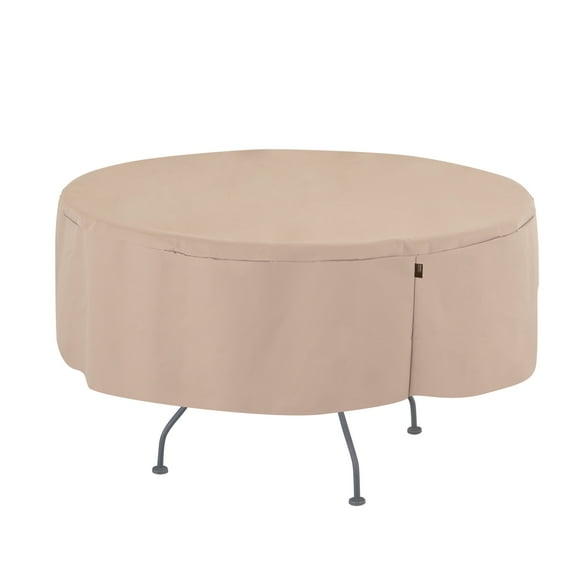 Modern Leisure Chalet Round Patio Dining Table Cover, 50" Dia x 25"H, Beige