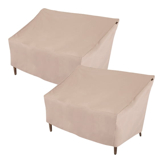 Modern Leisure Chalet Patio Loveseat Cover, 2-Pack, 57.5"L X 38"W X 38"H, Beige