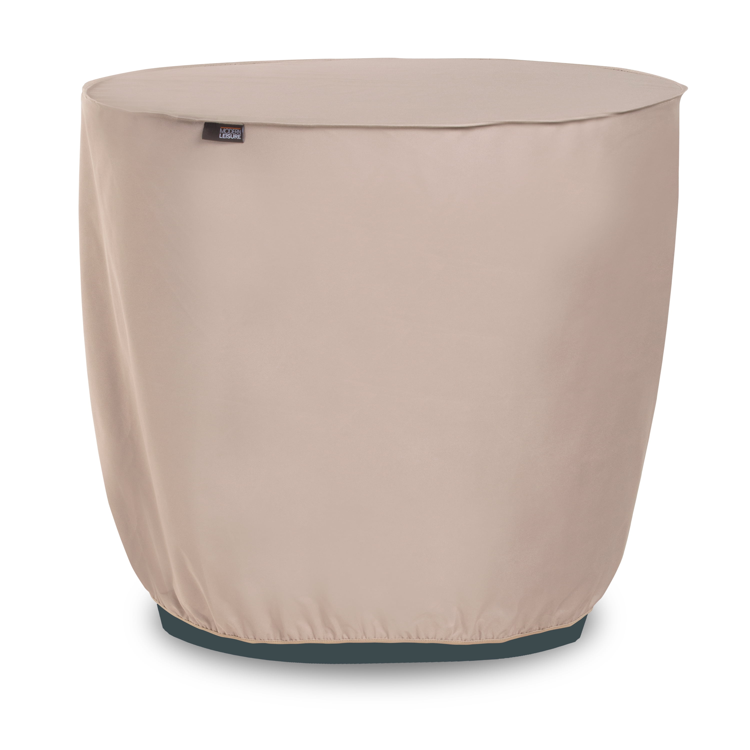 Beige Weather-Resistant Round Air Conditioner Cover, 34" Diameter x 30"H