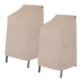 thumbnail image 1 of Modern Leisure Chalet Stackable/High Back Patio Chair Cover, 2-Pack, 27"L X 27"W X 49"H, Beige, 1 of 12