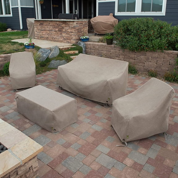 Modern Leisure Garrison Loveseat Cover - Weather-Resistant Fabric - Outdoor Furniture Protection Perfect for , Deck, and Porch - 66"L x 40"W x 39"H - Sandstone