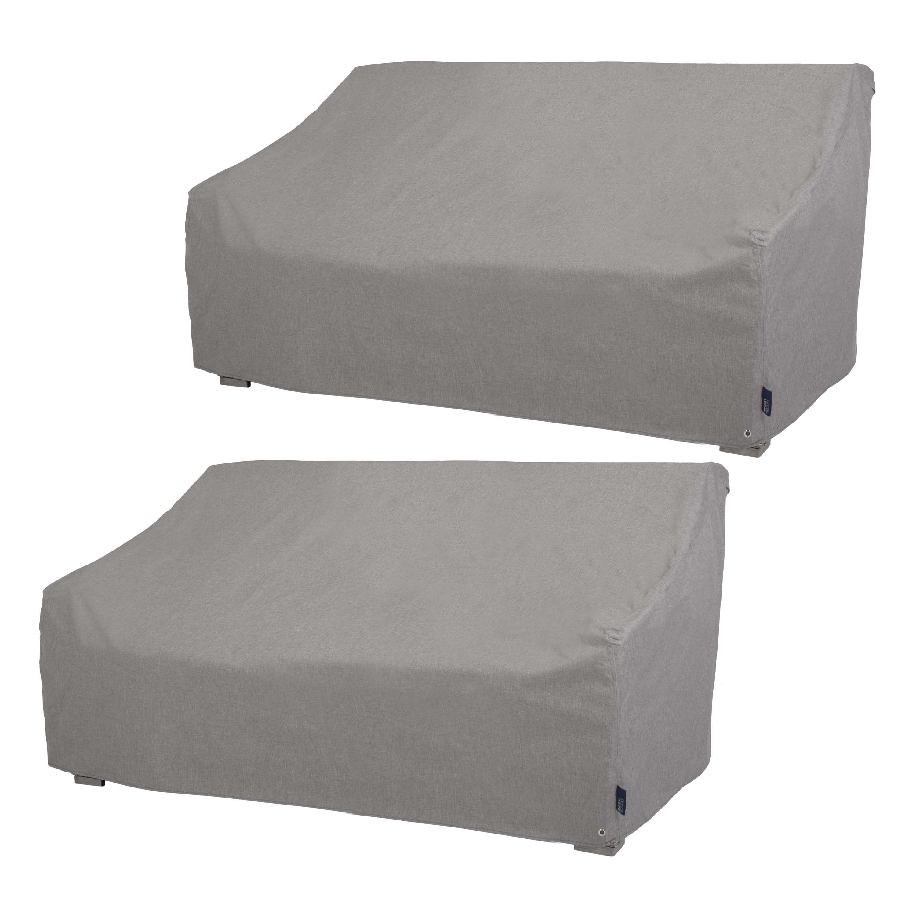 Modern Leisure Garrison Patio Loveseat Cover, Waterproof, 66"L x 40"W x 39"H, 2-Pack, Granite Gray