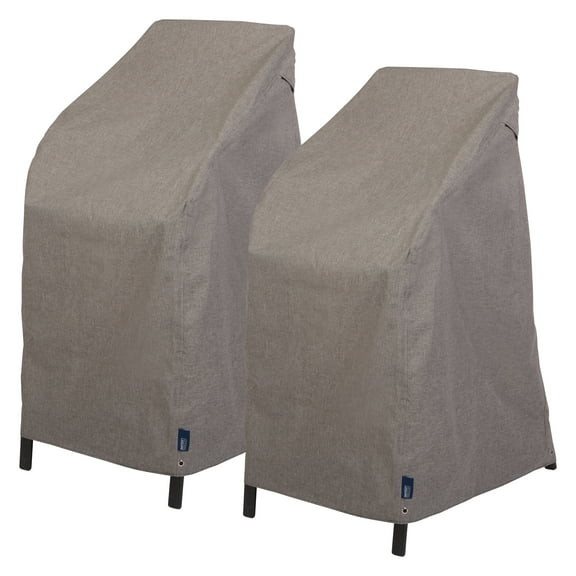 Modern Leisure Garrison Stackable/High Back Bar Chair Cover, 2-Pack, Waterproof, 27"L X 27"W X 49"H, Heather Gray