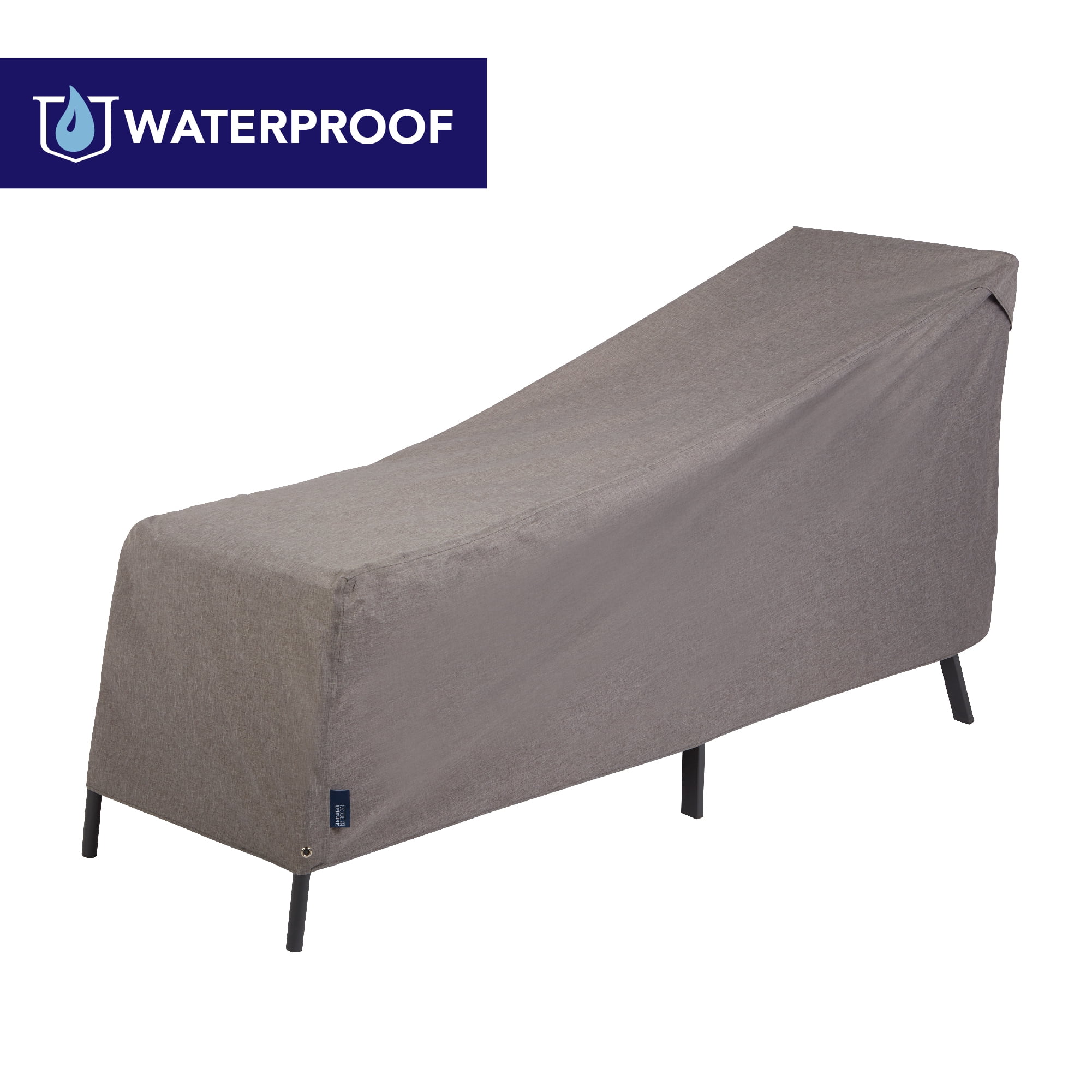 Gray Waterproof Patio Chaise Lounge Cover with Taped Seams