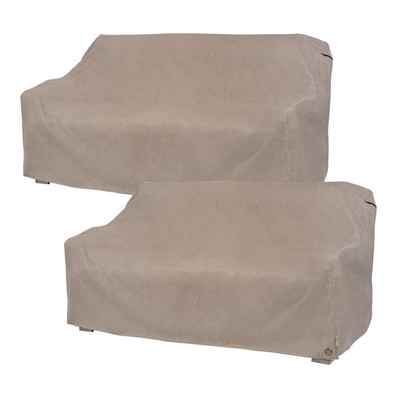 Modern Leisure Garrison Waterproof Patio Loveseat Cover, 2-Pack, 66"L X 40"W X 39"H, Sandstone