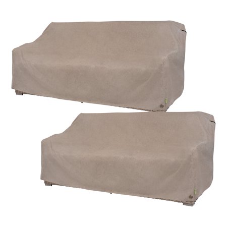 Modern Leisure Garrison Waterproof Patio Loveseat Cover, 2-Pack, 82.5"L X 38"W X 38.25"H, Sandstone