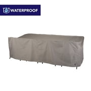 Modern Leisure Garrison Waterproof Rect/Oval Patio Table & Chair Set Cover, 108"L x 64"W x 34"H, Gray