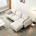 thumbnail image 1 of Modern Leisure L-Shape Sectional Sofa Set, 3 Seater Couch with Convertible Ottoman, Free Combination Comfy Sofa for Living Room, Apartment, 1 of 9