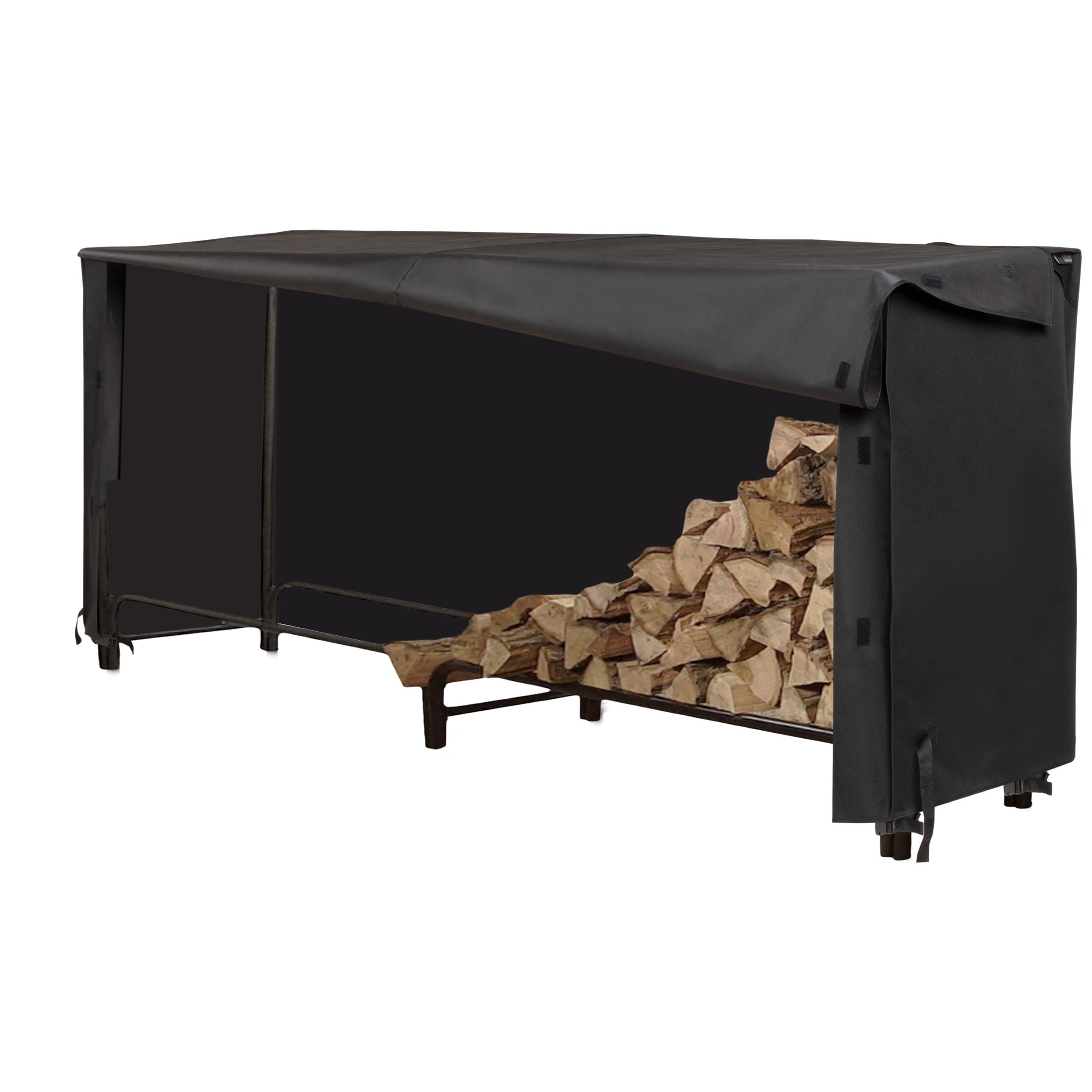 Modern Leisure Monterey 8 Feet Outdoor Log Rack Cover, 96" L x 24" W x 42" H, Black