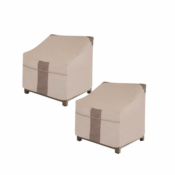 Modern Leisure Monterey Deep Seated Patio Lounge Chair Cover, 2-Pack, 38"L X 40"W X 31"H, Beige