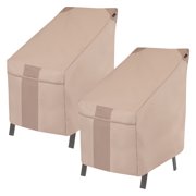 Modern Leisure Monterey High Back Patio Chair Cover, 2-Pack, 25.5"L X 35.5"W X 34"H, Beige
