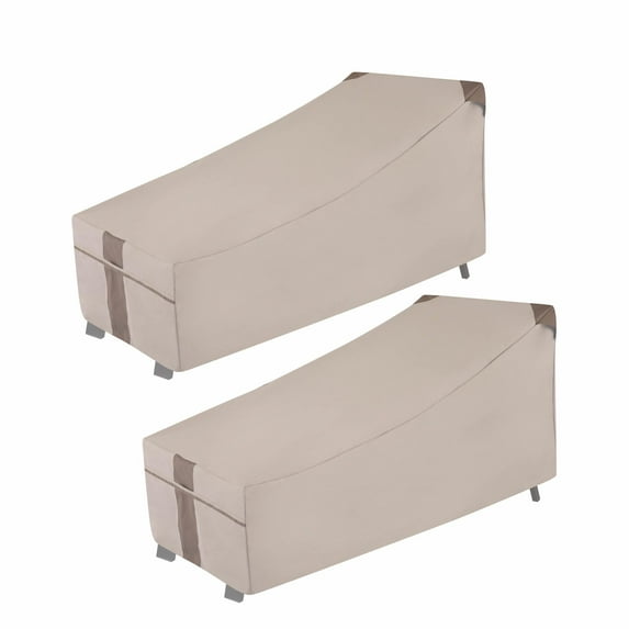 Modern Leisure Monterey Patio Day Chaise Lounge Cover, 2-Pack, 66"L X 35.5"W X 33"H, Beige