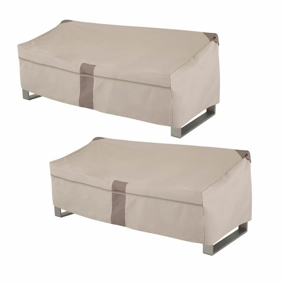 Modern Leisure Monterey Patio Loveseat Cover, 2-Pack, 82.5"L X 38"W X 38.25"H, Beige