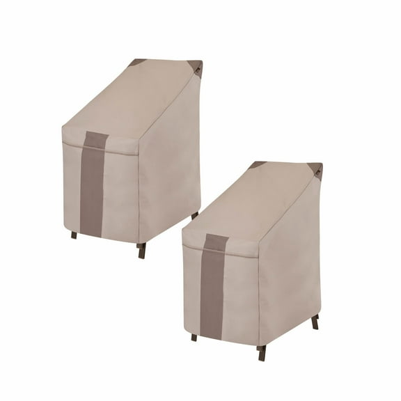 Modern Leisure Monterey Stackable Patio Chair Cover, 2-Pack, 25.5"L X 35.5"W X 45"H, Beige