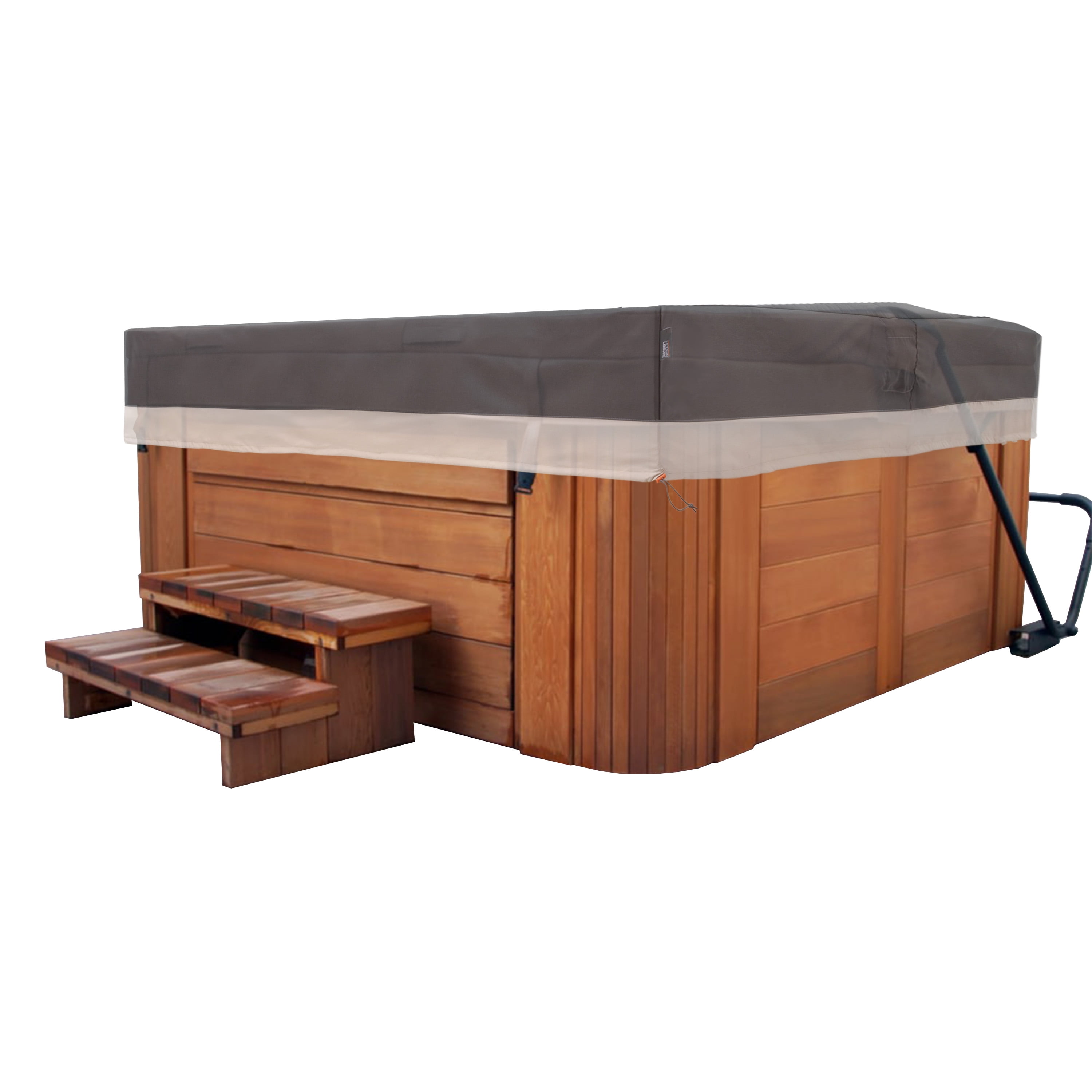 Gray 86" Square Weather-Resistant Hot Tub Cover