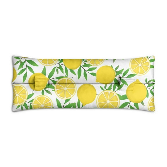 Modern Lemon Floral Seatbelt Pillow Fresh Yellow & White Design, Protective Post-Op Mastectomy Support