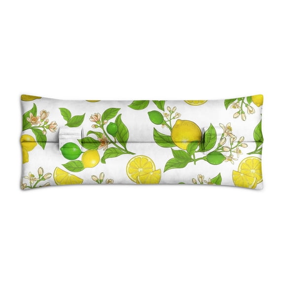 Modern Lemon Floral Seatbelt Pillow Fresh Yellow & White Design, Protective Post-Op Mastectomy Support