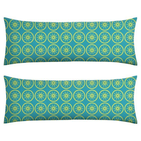 Modern Lemon Print Body Pillow Cover 20x54 - Bright Yellow Fruit & Bees Design Full-Length Support Pillowcase for Home Decor