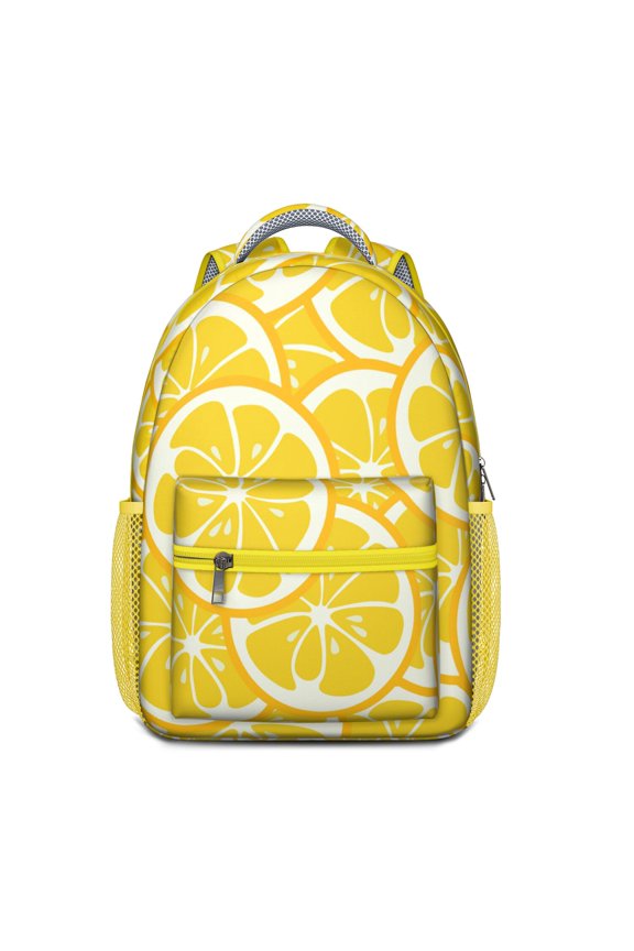 Modern Lemon Print Lightweight Daypack - Waterproof School Backpack with Organized Storage & Comfortable Padded Straps