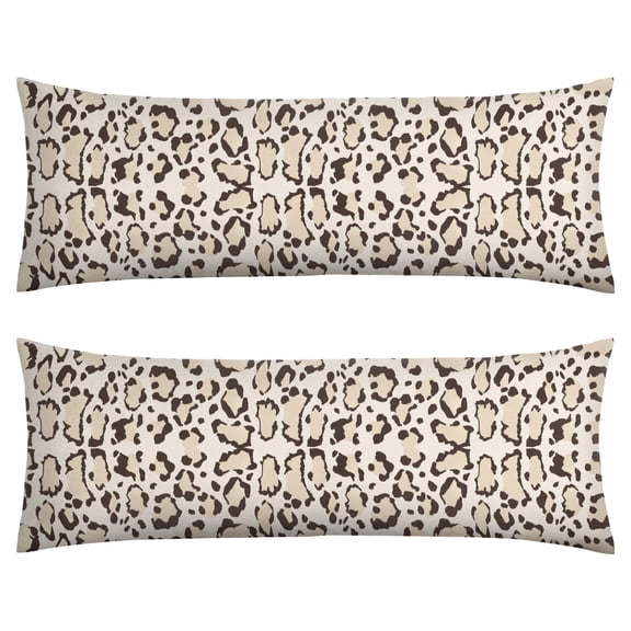 Modern Leopard Body Pillow Case 20x54 - Full Length Support Cover with Invisible Zipper - Fashion Cheetah Print Soft Pillow Cover - Machine Washable Stretchy Bedding for Home & Office