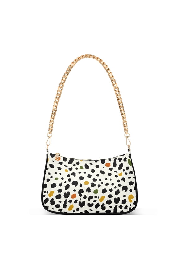 Modern Leopard Print Animal Womens Chain Shoulder Bag Tote Handbag Clutch Hobo Purse with Zipper for Travel Casual