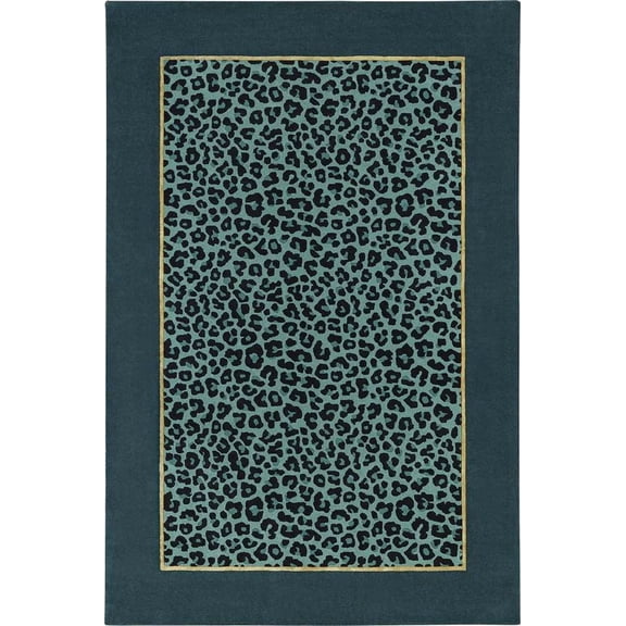 Modern Leopard Print Area Rug 4×6 ft – Hand Tufted 100% New Zealand Wool Carpet with Green & Black Animal Pattern – Contemporary Indoor Rug for Living Room, Bedroom & Office