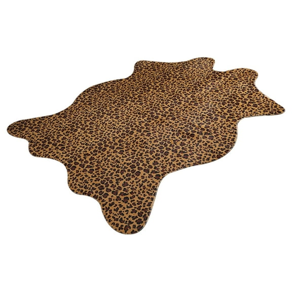Modern Leopard Print Area Rugs Anti TPR Back 29.53x43.31inch Polyester Fiber Irregular Door Mat Soft Comfortable for Entryway