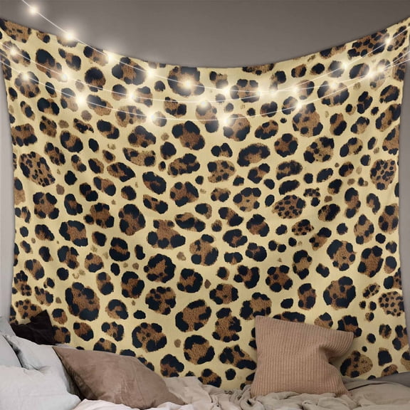 Modern Leopard Textured Small Tapestry for Bedroom Wall Hanging Tapestry, Chic Animal Fur Printed Ceiling Backdrop Tapestries Poster Blanket Wall Decor for Teens Room Living Room Dorm 23" x 28"