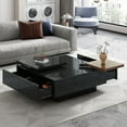 thumbnail image 1 of Modern Lift-Top Coffee Table Set with Storage & 4 Ottomans|White & Walnut, 1 of 10