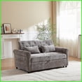 thumbnail image 1 of Modern Light Gray Velvet 3-in-1 Sofa Bed - 58.27 Inch Pull-Out Couch for Living Room with USB & Storage, 1 of 19