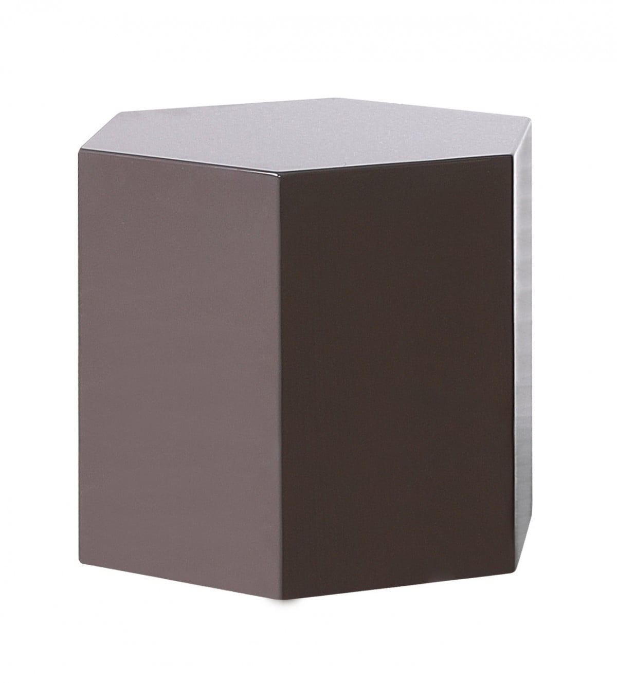 Oliver Light Grey High-Gloss Hexagonal Wood End Table