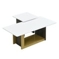 thumbnail image 1 of Modern Light Luxury 2-Piece Coffee Table Set, Compact Square Coffee & End Table with Spacious Tabletop, Elegant Center Table for Living Room, 1 of 13