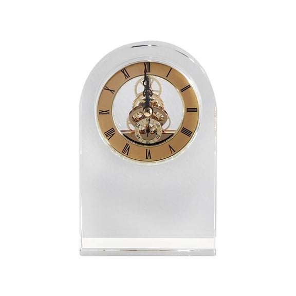 Modern Light Luxury High-end Transparent Crystal Clock Ornaments Living Room Study Desk Decoration