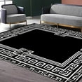 thumbnail image 1 of Modern Light Luxury Large Living Room Carpet Black Geometric Rug for Office Antiskid Customizable Room ration Home Mats 러그, 1 of 5