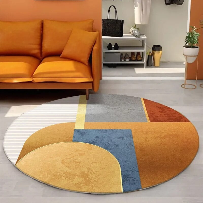 Modern Light Luxury Round Carpets Room Decoration Teenager Rugs Living