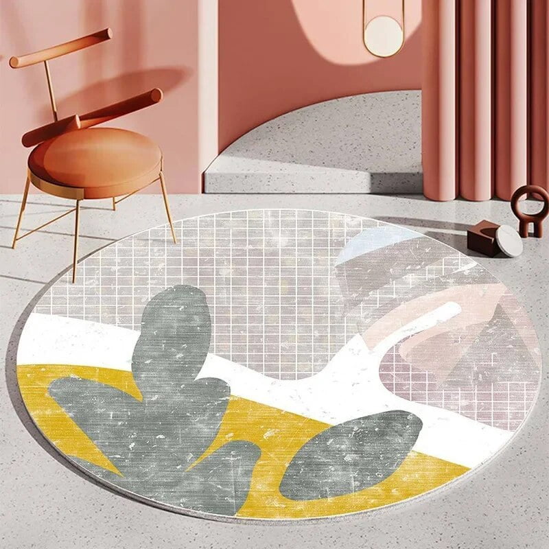 Modern Light Luxury Round Carpets Room Decoration Teenager Rugs Living