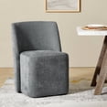 thumbnail image 1 of Upholstered Dining Chair with Casters Armless Accent Chair with Wheels Dining Room Kitchen Grey, 1 of 7