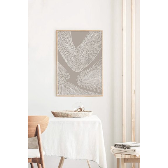 Modern Line Art Poster Abstract Geometric Wall Decor, 12x18 UNFRAMED
