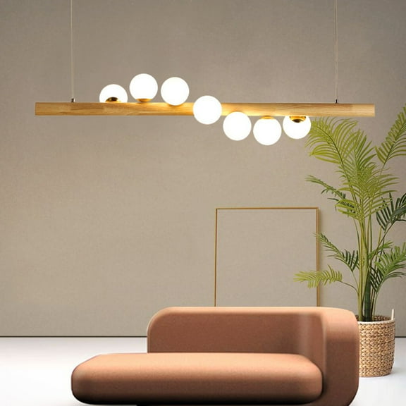 Modern Linear Glass Bubble Chandelier Pendant Ceiling Light Island Lamp 7 Head