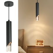 Modern Linear Pendant Light for Kitchen Island, LED Hanging Light Fixture with Bubble Acrylic, 3 Color 3000K/4500K/6500K, Mini Ceiling Chandelier Lighting for Dining Room, Bedroom, Hallway