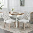 thumbnail image 1 of Modern Linen Dining Chairs Set of 2,Upholstered Living Room Chairs with Nailhead Trim, Wooden Side Chairs for Kitchen Bedroom Dining Room Living Room,Beige, 1 of 9