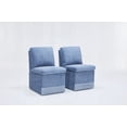 thumbnail image 1 of Modern Linen Dining Chairs Set of 2 with Casters and Storage - Blue, 1 of 11