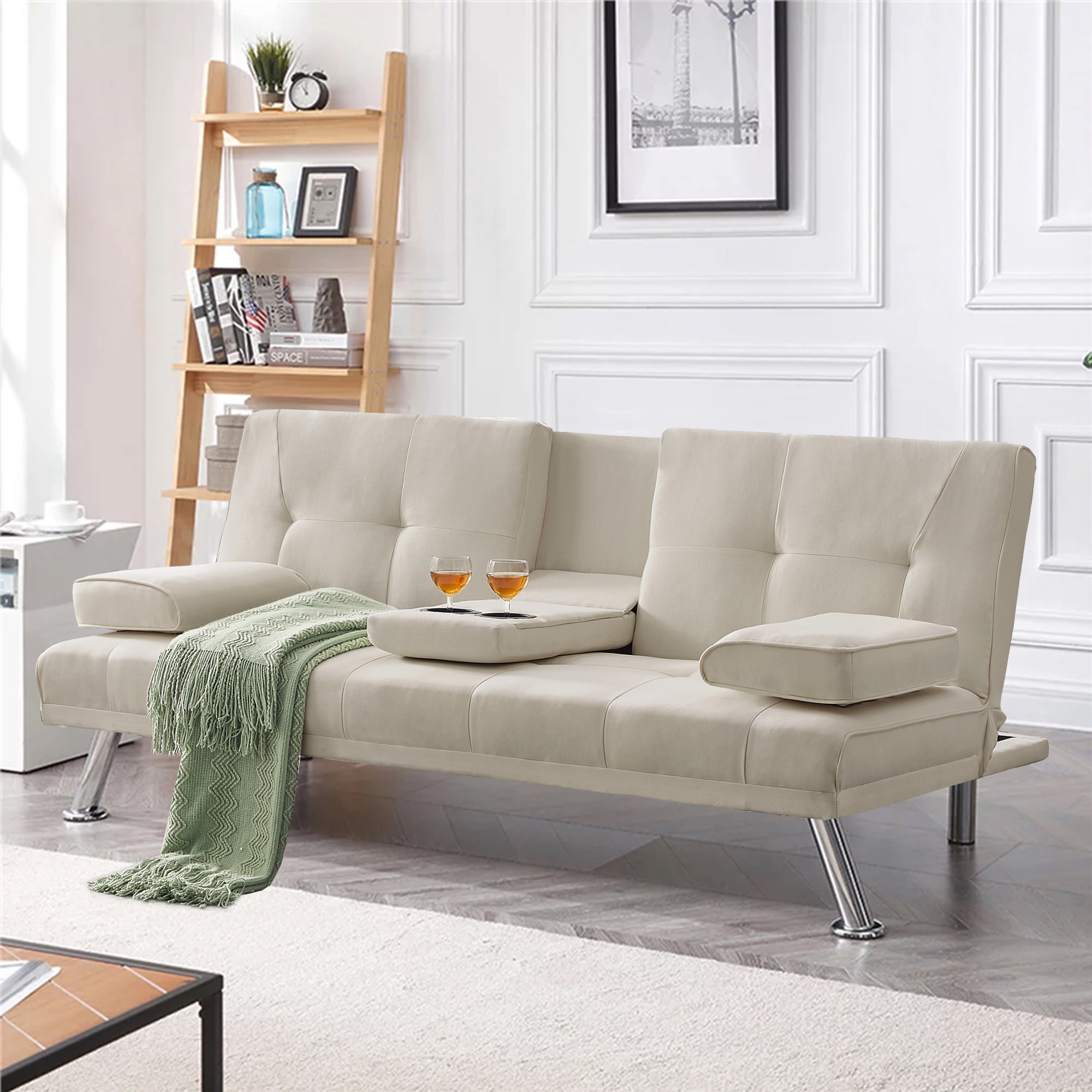 Futon with cupholders online