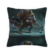 Modern Linen Throw Pillow Covers Viking Sloth Pillow Covers Pillowcases Home Decor Bed Couch Sofa Office Living Room Cushion(Without Pillow Core)