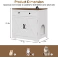 thumbnail image 1 of Modern  Litter Box Enclosure with Storage Drawers - Hidden Wooden Furniture for Indoor Cats, White, 1 of 6